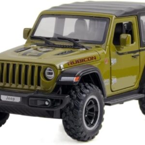 FEXXA Exclusive Alloy Metal Pull Back Die-cast Car Model with Sound Light Mini Auto Toy for Kids Metal Model Toy Car with Sound and Light [New Model] (1:32 Scale New Wrangler Rubicon-Green)